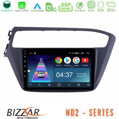 VL Garage - Bizzar ND2 Series 8Core Android14 2+32GB Hyundai i20 2018-2020 Navigation Multimedia Tablet 9" Με Carplay & Android Auto - VL-U-ND2-HY1961