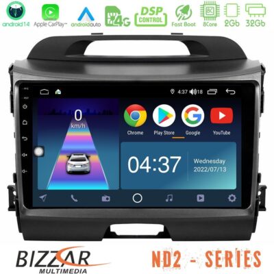 VL Garage - Bizzar ND2 Series 8Core Android14 2+32GB Kia Sportage Navigation Multimedia Tablet 9" Με Carplay & Android Auto - VL-U-ND2-KI0034