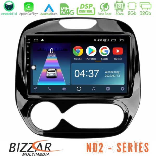 VL Garage - Bizzar ND2 Series 8Core Android14 2+32GB Renault Captur 2013-2019 (Auto AC) Navigation Multimedia Tablet 9" Με Carplay & Android Auto - VL-U-ND2-RN748A
