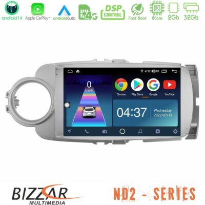 VL Garage - Bizzar ND2 Series 8Core Android14 2+32GB Toyota Yaris Navigation Multimedia Tablet 9" Με Carplay & Android Auto - VL-U-ND2-TY1777