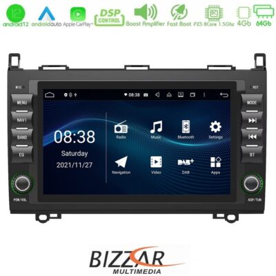 VL Garage - Bizzar OEM Mercedes A/B/Sprinter/Vito 8core Android12 4+64GB Navigation Multimedia Deckless 8" (OEM STYLE) - VL-U-PX5-MB16