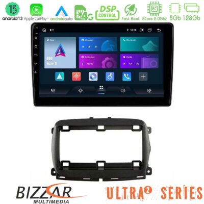 VL Garage - Bizzar Ultra Series Fiat 500 2016> 8core Android13 8+128GB Navigation Multimedia Tablet 9" - VL-U-UL2-FT1150