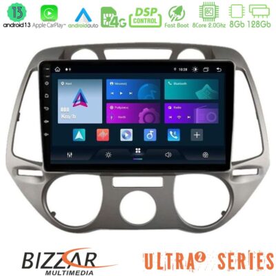 VL Garage - Bizzar Ultra Series Hyundai i20 2009-2012 Manual A/C 8core Android13 8+128GB Navigation Multimedia Tablet 9" - VL-U-UL2-HY0709M