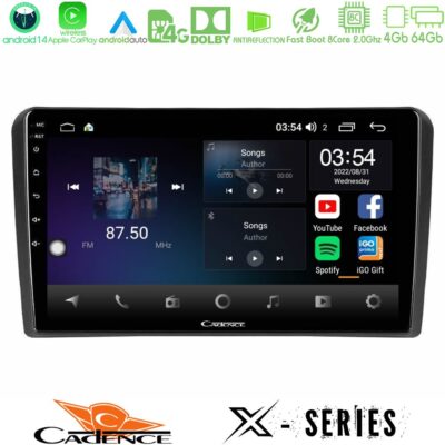 VL Garage - Cadence X Series Audi A3 8P 8core Android12 4+64GB Navigation Multimedia Tablet 9" - VL-U-X-AU0826
