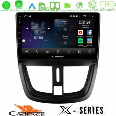 VL Garage - Cadence X Series Peugeot 207 8core Android12 4+64GB Navigation Multimedia Tablet 9" - VL-U-X-PG0688
