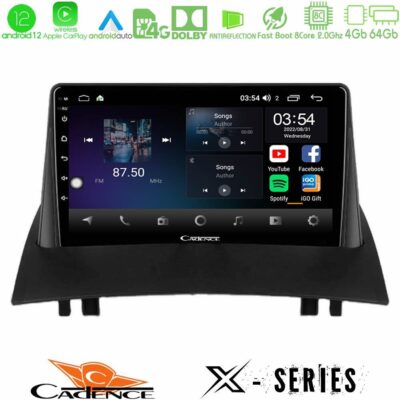 VL Garage - Cadence X Series Renault Megane 2 2002-2008 8Core Android12 4+64GB Navigation Multimedia Tablet 9" - VL-U-X-RN0717