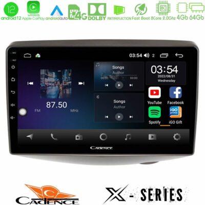 VL Garage - Cadence X Series Toyota Yaris 1999 - 2006 8core Android12 4+64GB Navigation Multimedia Tablet 9" - VL-U-X-TY1047