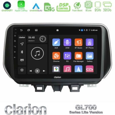 VL Garage - Clarion GL700 Lite Series 8Core Android11 2+32GB Hyundai Tucson 2019-> Navigation Multimedia Tablet 9" Με Carplay & Android Auto - VL-U-G72L-HY0504