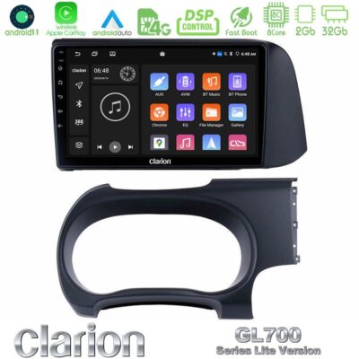 VL Garage - Clarion GL700 Lite Series 8Core Android11 2+32GB Hyundai i10 Navigation Multimedia Tablet 9" Με Carplay & Android Auto - VL-U-G72L-HY0679