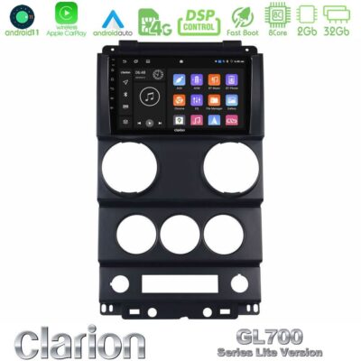VL Garage - Clarion GL700 Lite Series 8Core Android11 2+32GB Jeep Wrangler 2008-2010 Navigation Multimedia Tablet 9" Με Carplay & Android Auto - VL-U-G72L-JP1037