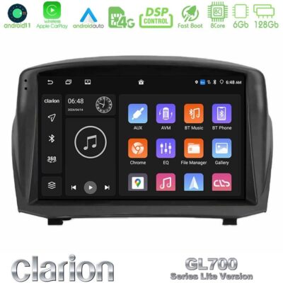 VL Garage - Clarion GL700 Lite Series 8Core Android11 6+128GB Ford Fiesta 2008-2016 Navigation Multimedia Tablet 9" (Oem Style) Με Carplay & Android Auto - VL-U-G76L-FD1451