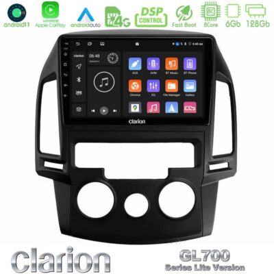VL Garage - Clarion GL700 Lite Series 8Core Android11 6+128GB Hyundai i30 2007-2012 Manual A/C Navigation Multimedia Tablet 9" Με Carplay & Android Auto - VL-U-G76L-HY0799