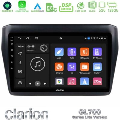 VL Garage - Clarion GL700 Lite Series 8Core Android11 6+128GB Suzuki Swift 2017-2023 Navigation Multimedia Tablet 9" Με Carplay & Android Auto - VL-U-G76L-SZ0522