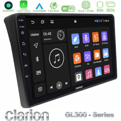 VL Garage - Clarion GL300 Series 4Core Android11 2+32GB Fiat Ducato/Citroen Jumper/Peugeot Boxer Navigation Multimedia Tablet 9" Με Carplay & Android Auto - VL-U-GL3-FT483