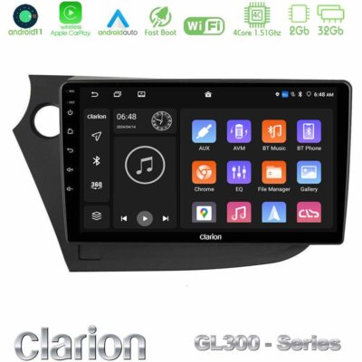 VL Garage - Clarion GL300 Series 4Core Android11 2+32GB Honda Insight 2009-2015 Navigation Multimedia Tablet 9" Με Carplay & Android Auto - VL-U-GL3-HD0821