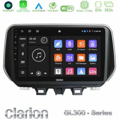 VL Garage - Clarion GL300 Series 4Core Android11 2+32GB Hyundai Tucson 2019-> Navigation Multimedia Tablet 9" Με Carplay & Android Auto - VL-U-GL3-HY0504