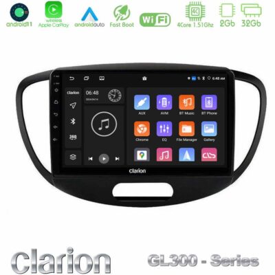 VL Garage - Clarion GL300 Series 4Core Android11 2+32GB Hyundai i10 2008-2014 Navigation Multimedia Tablet 9" Με Carplay & Android Auto - VL-U-GL3-HY0551