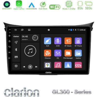 VL Garage - Clarion GL300 Series 4Core Android11 2+32GB Hyundai i30 2012-2017 Navigation Multimedia Tablet 9" Με Carplay & Android Auto - VL-U-GL3-HY0833