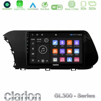 VL Garage - Clarion GL300 Series 4Core Android11 2+32GB Hyundai i20 2021-2023 Navigation Multimedia Tablet 9" Με Carplay & Android Auto - VL-U-GL3-HY1043
