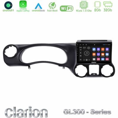 VL Garage - Clarion GL300 Series 4Core Android11 2+32GB Jeep Wrangler 2011-2014 Navigation Multimedia Tablet 9" Με Carplay & Android Auto - VL-U-GL3-JP0787