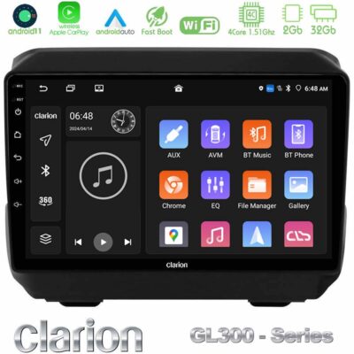 VL Garage - Clarion GL300 Series 4Core Android11 2+32GB Jeep Wrangler 2018-> Navigation Multimedia Tablet 9" Με Carplay & Android Auto - VL-U-GL3-JP0865