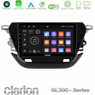 VL Garage - Clarion GL300 Series 4Core Android11 2+32GB Opel Corsa F 2019-2023 Navigation Multimedia Tablet 9" Με Carplay & Android Auto - VL-U-GL3-OP1740