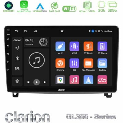 VL Garage - Clarion GL300 Series 4Core Android11 2+32GB Peugeot 407 Navigation Multimedia Tablet 9" Με Carplay & Android Auto - VL-U-GL3-PG1119