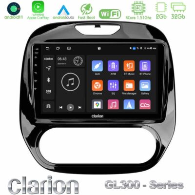 VL Garage - Clarion GL300 Series 4Core Android11 2+32GB Renault Captur 2013-2019 (Manual AC) Navigation Multimedia Tablet 9" Με Carplay & Android Auto - VL-U-GL3-RN748M