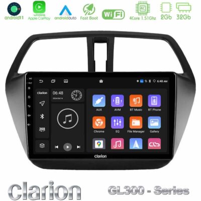 VL Garage - Clarion GL300 Series 4Core Android11 2+32GB Suzuki SX4 S-Cross Navigation Multimedia Tablet 9" Με Carplay & Android Auto - VL-U-GL3-SZ578