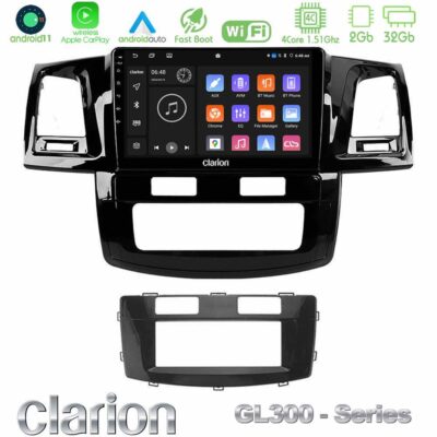 VL Garage - Clarion GL300 Series 4Core Android11 2+32GB Toyota Hilux 2007-2011 Navigation Multimedia Tablet 9" Με Carplay & Android Auto - VL-U-GL3-TY666