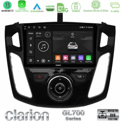 VL Garage - Clarion GL700 Series 8Core Android13 4+64GB Ford Focus 2012-2018 Navigation Multimedia Tablet 9" Με Carplay & Android Auto - VL-U-GL7-FD0044
