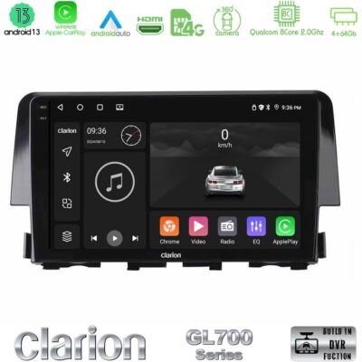 VL Garage - Clarion GL700 Series 8Core Android13 4+64GB Honda Civic 2016-2020 Navigation Multimedia Tablet 9" Με Carplay & Android Auto - VL-U-GL7-HD0058