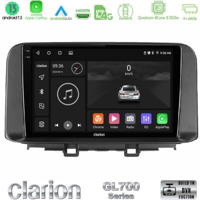 VL Garage - Clarion GL700 Series 8Core Android13 4+64GB Hyundai Kona 2018-2023 Navigation Multimedia Tablet 10" Με Carplay & Android Auto - VL-U-GL7-HY0342