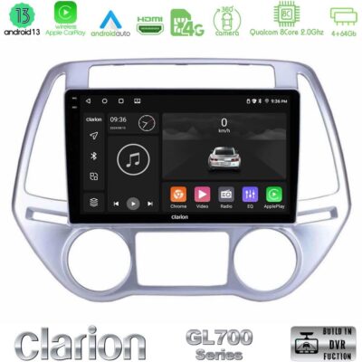 VL Garage - Clarion GL700 Series 8Core Android13 4+64GB Hyundai i20 2012-2014 Navigation Multimedia Tablet 9" Με Carplay & Android Auto - VL-U-GL7-HY0619