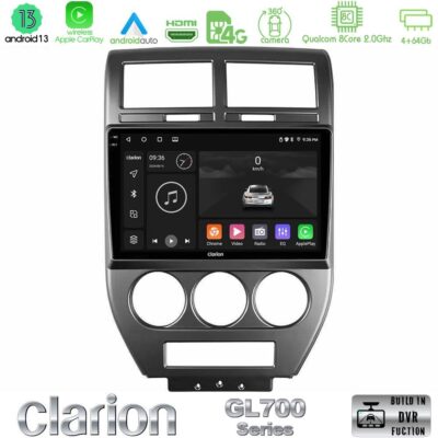 VL Garage - Clarion GL700 Series 8Core Android13 4+64GB Jeep Compass/Patriot 2007-2008 Navigation Multimedia Tablet 10" Με Carplay & Android Auto - VL-U-GL7-JP1023