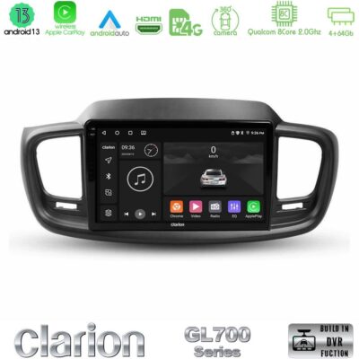VL Garage - Clarion GL700 Series 8Core Android13 4+64GB Kia Sorento 2018-2021 Navigation Multimedia Tablet 9" Με Carplay & Android Auto - VL-U-GL7-KI0248