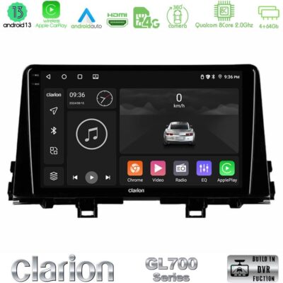 VL Garage - Clarion GL700 Series 8Core Android13 4+64GB Kia Picanto 2017-2021 Navigation Multimedia Tablet 9" Με Carplay & Android Auto - VL-U-GL7-KI0756