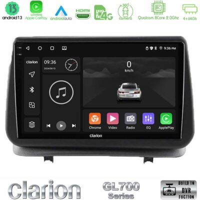 VL Garage - Clarion GL700 Series 8Core Android13 4+64GB Renault Clio 2005-2012 Navigation Multimedia Tablet 9" Με Carplay & Android Auto - VL-U-GL7-RN0003