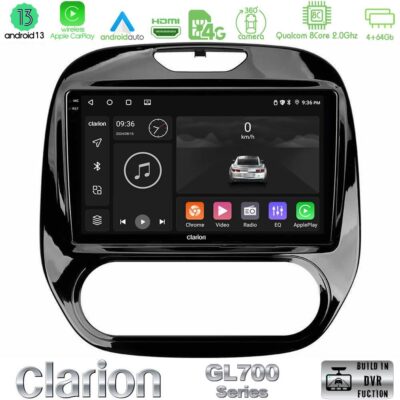 VL Garage - Clarion GL700 Series 8Core Android13 4+64GB Renault Captur 2013-2019 (Manual AC) Navigation Multimedia Tablet 9" Με Carplay & Android Auto - VL-U-GL7-RN748M