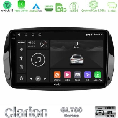 VL Garage - Clarion GL700 Series 8Core Android13 4+64GB Smart 453 Navigation Multimedia Tablet 9" Με Carplay & Android Auto - VL-U-GL7-SM0861