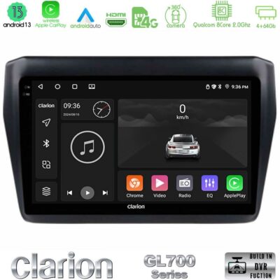 VL Garage - Clarion GL700 Series 8Core Android13 4+64GB Suzuki Swift 2017-2023 Navigation Multimedia Tablet 9" Με Carplay & Android Auto - VL-U-GL7-SZ0522