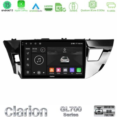 VL Garage - Clarion GL700 Series 8Core Android13 4+64GB Toyota Corolla 2014-2016 Navigation Multimedia Tablet 10" Με Carplay & Android Auto - VL-U-GL7-TY0008
