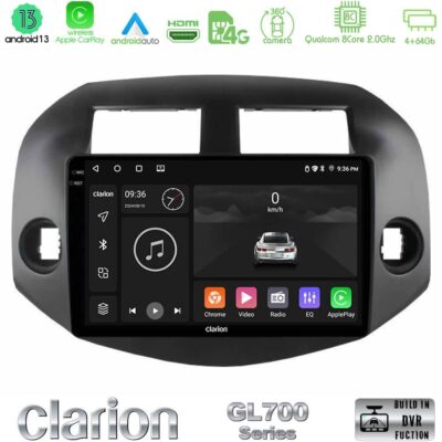 VL Garage - Clarion GL700 Series 8Core Android13 4+64GB Toyota Rav4 2006-2012 Navigation Multimedia Tablet 10" Με Carplay & Android Auto - VL-U-GL7-TY0165