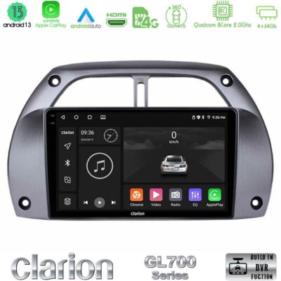 VL Garage - Clarion GL700 Series 8Core Android13 4+64GB Toyota RAV4 2001 - 2006 Navigation Multimedia Tablet 9" Με Carplay & Android Auto - VL-U-GL7-TY0953