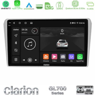 VL Garage - Clarion GL700 Series 8Core Android13 4+64GB Toyota Avensis T25 02/2003–2008 Navigation Multimedia Tablet 9" Με Carplay & Android Auto - VL-U-GL7-TY412N