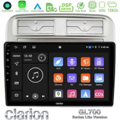VL Garage - Clarion GL700 Lite Series 8Core Android11 6+128GB Fiat Grande Punto 2006-2011 Navigation Multimedia Tablet 9" Με Carplay & Android Auto - VL-U-G76L-FT1781