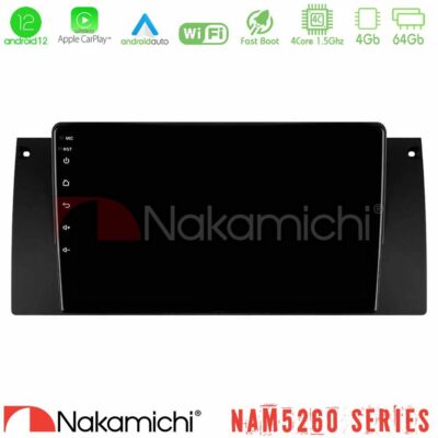 VL Garage - Nakamichi NAM5260 Series 4Core Android12 4+64GB BMW 5 Series (E39) / X5 (E53) Navigation Multimedia Tablet 9" Με Carplay & Android Auto - VL-U-N44-BM0604