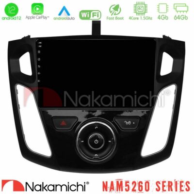 VL Garage - Nakamichi NAM5260 Series 4Core Android12 4+64GB Ford Focus 2012-2018 Navigation Multimedia Tablet 9" Με Carplay & Android Auto - VL-U-N44-FD0044