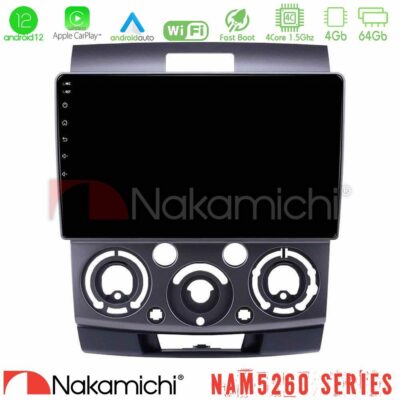 VL Garage - Nakamichi NAM5260 Series 4Core Android12 4+64GB Ford Ranger/Mazda BT50 Navigation Multimedia Tablet 9" Με Carplay & Android Auto - VL-U-N44-FD0687