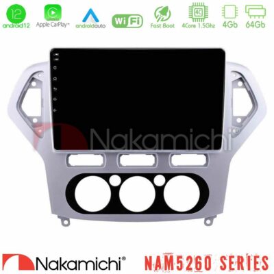 VL Garage - Nakamichi NAM5260 Series 4Core Android12 4+64GB Ford Mondeo 2007-2010 Manual A/C Navigation Multimedia Tablet 10" Με Carplay & Android Auto - VL-U-N44-FD0919